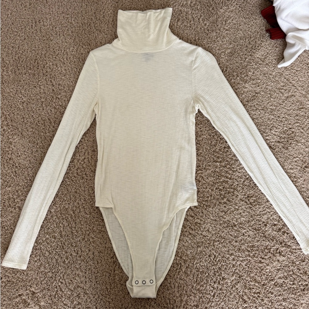 Aerie Ribbed Cream Bodysuit